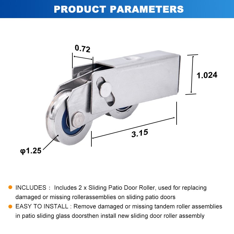sliding patio door roller application