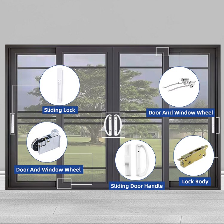 sliding door and window roller wheel front view