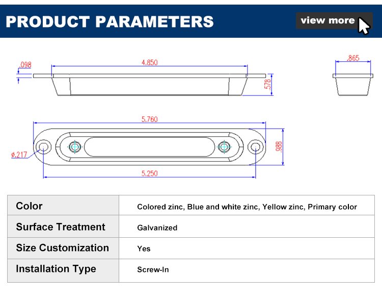 Technical specifications for HC-F6001-05_01 flush pull plate