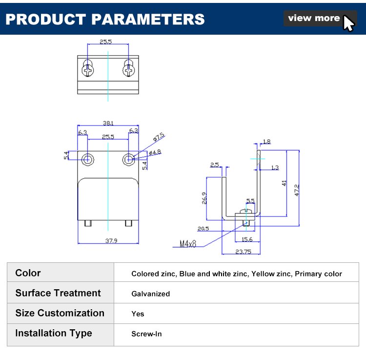 Sliding door stopper / guide hardware fitting, HC-R1730-S