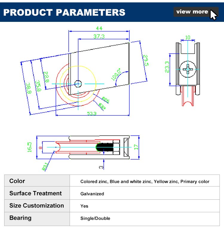 Sliding window and door roller HC-R1130-N wheel assembly