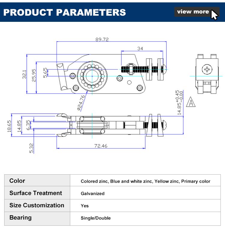 Sliding window and door roller HC-R1240-N profile