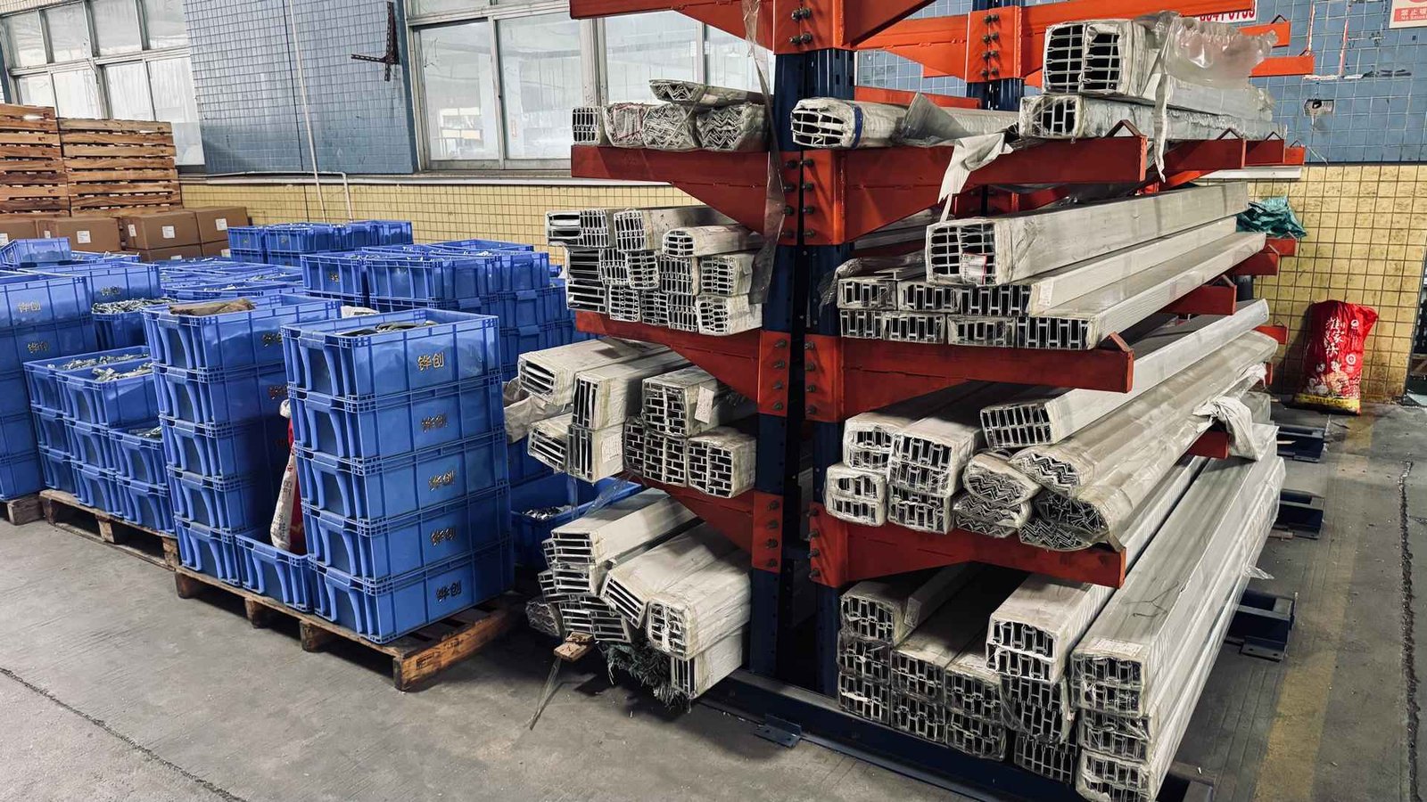 Aluminum extrusion profiles inventory racks
