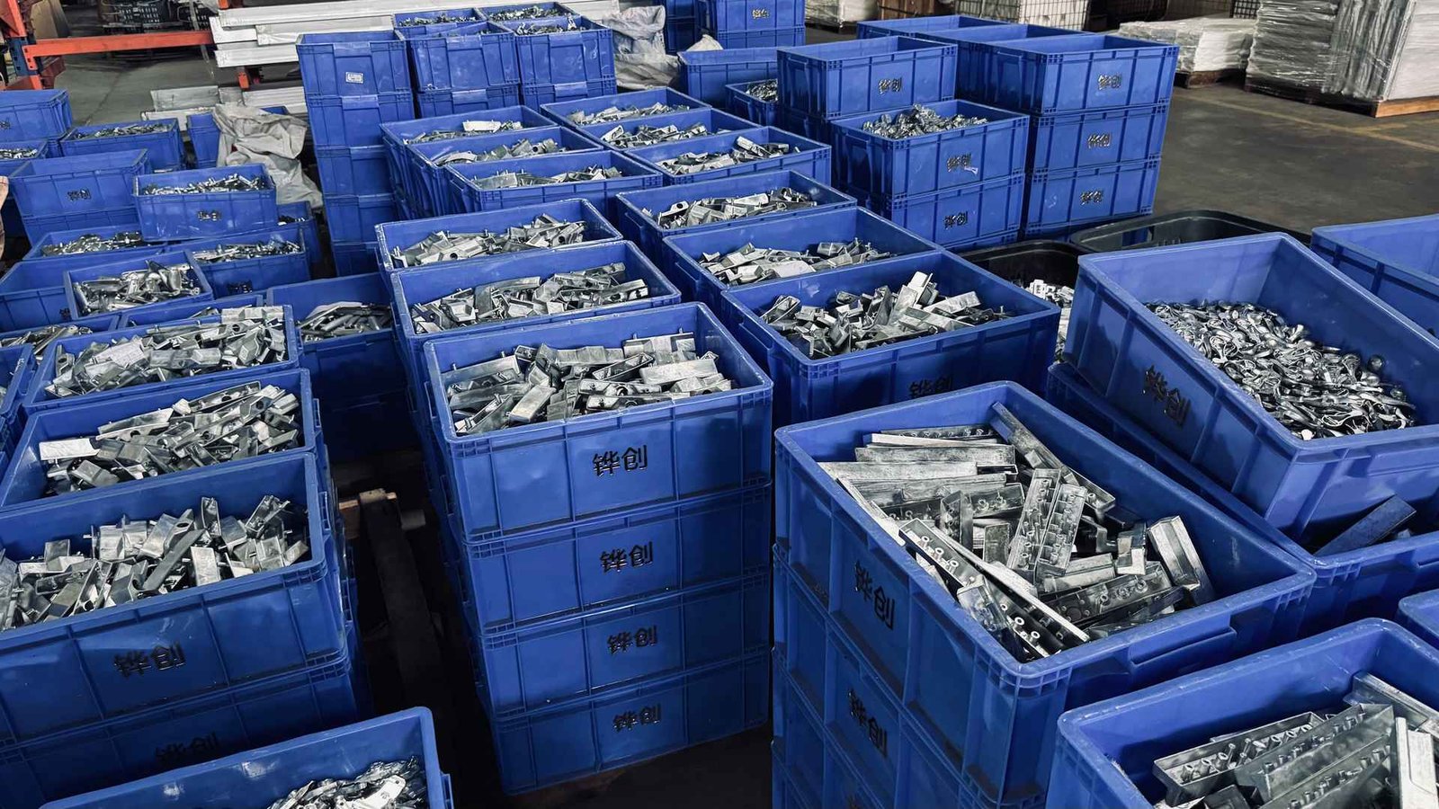 Massive factory inventory of semi-finished door hardware
