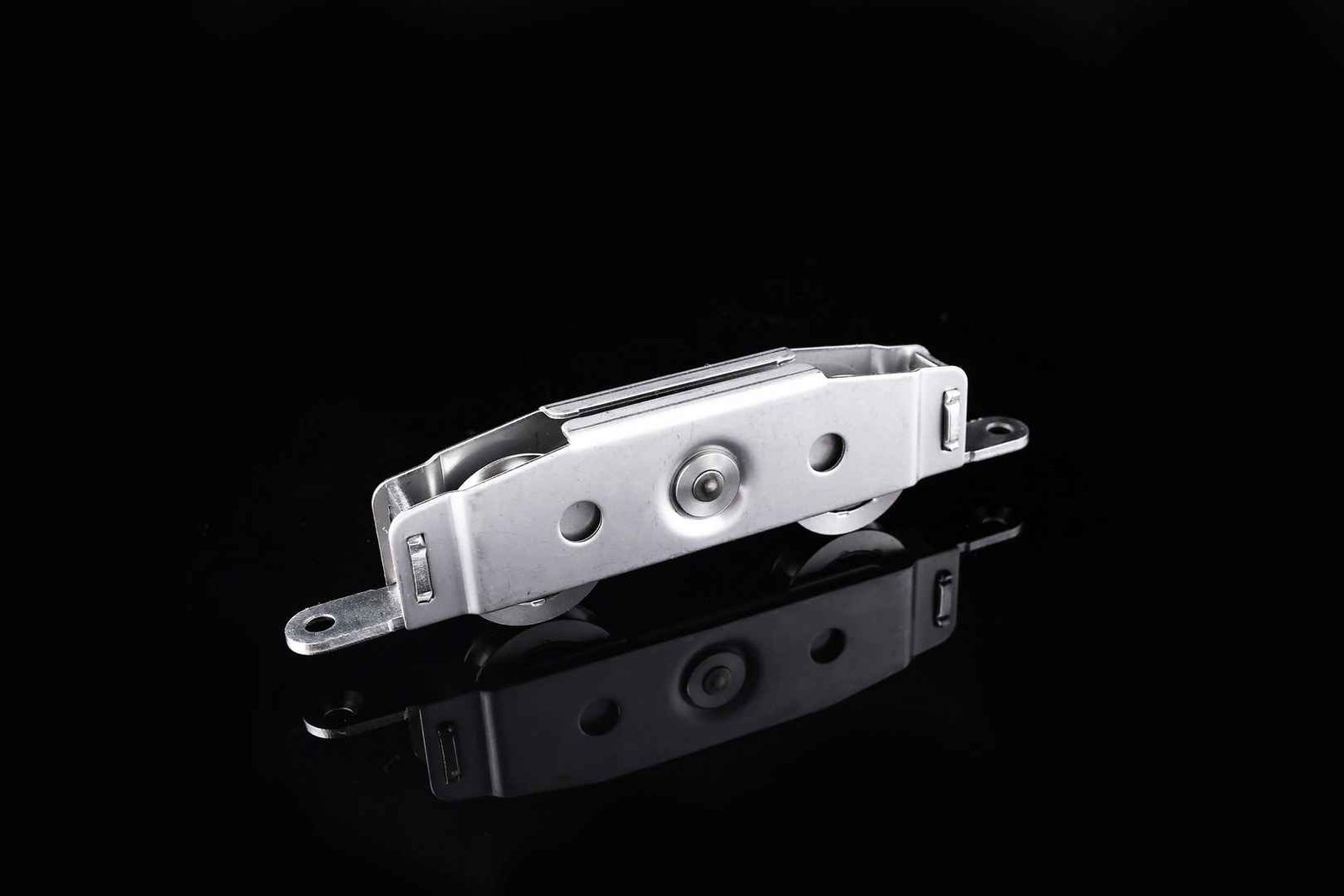 Custom metal stamped corner bracket window hardware