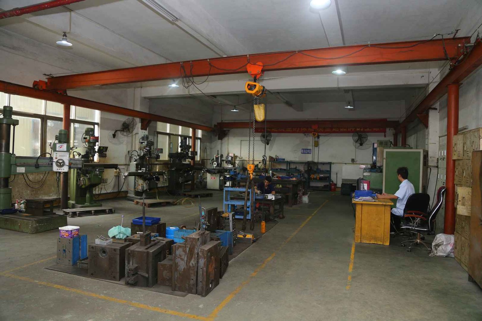 Automated CNC machining factory workshop with precision mold tooling