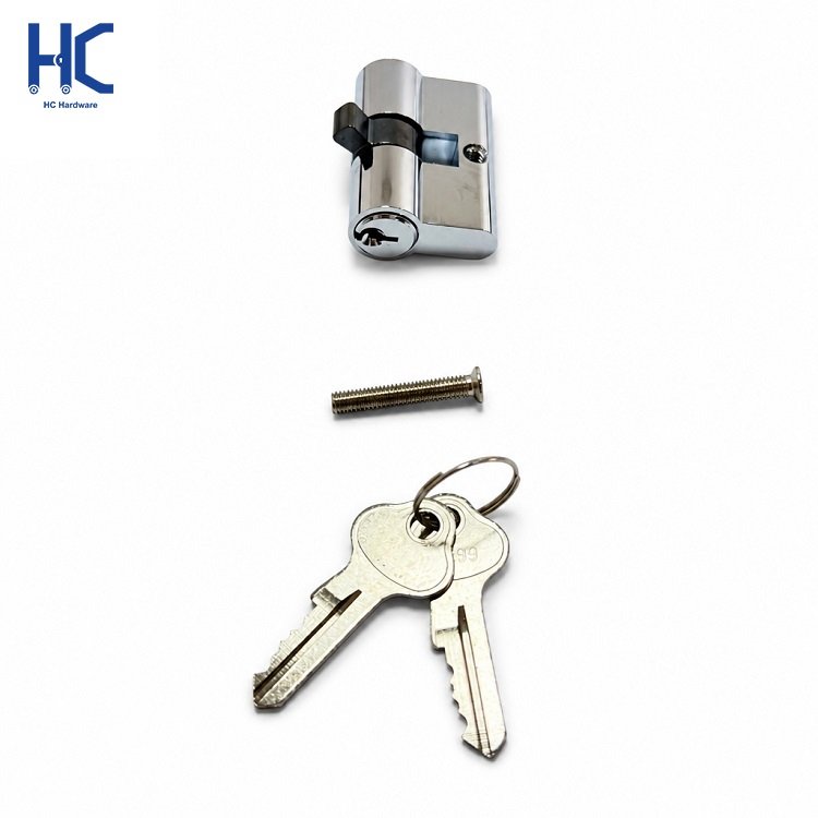 Perspective view of Australian standard 45mm screen door lock cylinder barrel