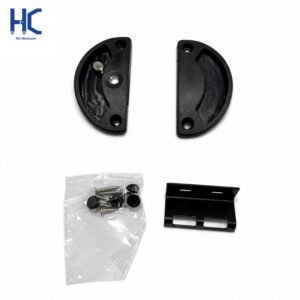 Australian semicircle screen door latch set with ABS handles, iron keeper, and screws