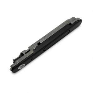 Side profile view of flush mount housing for sliding window latch lock
