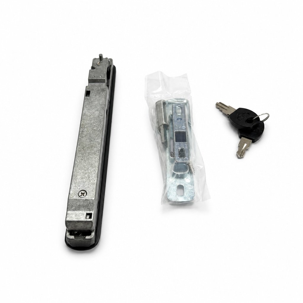 Cylinder and keys supplied with the sliding window flush lock
