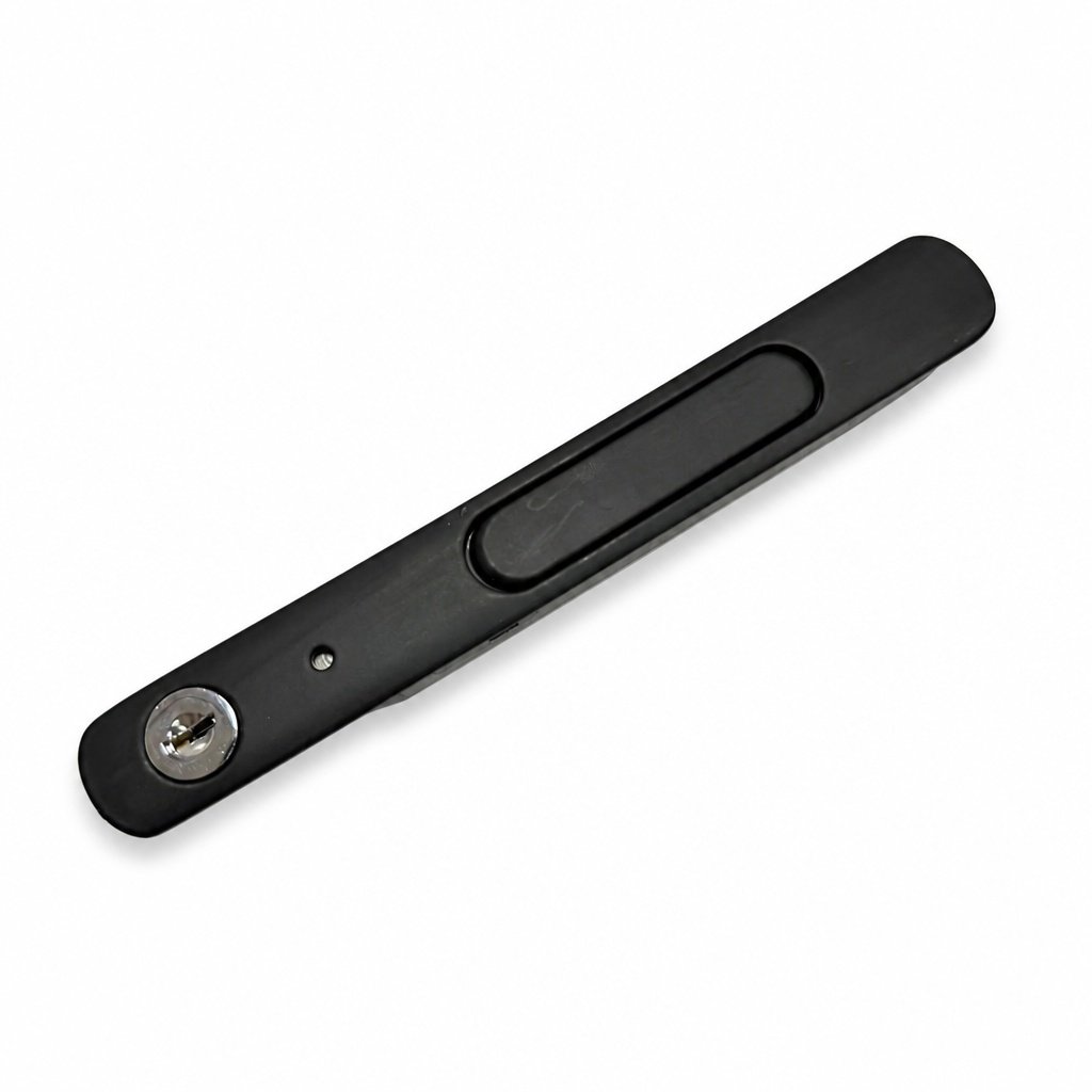 Matte black faceplate option for a sliding window flush lock