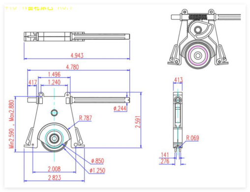 `HC-FS-410-N spring tension sliding window roller assembly for American aluminum horizontal sliding window, Huachuang hardware`